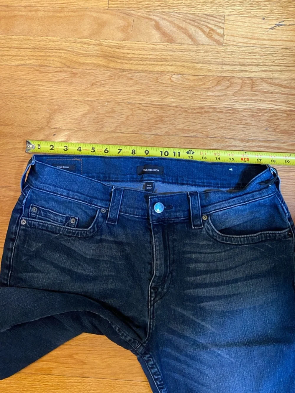 True Religion Men's Dark Blue Denim Shorts